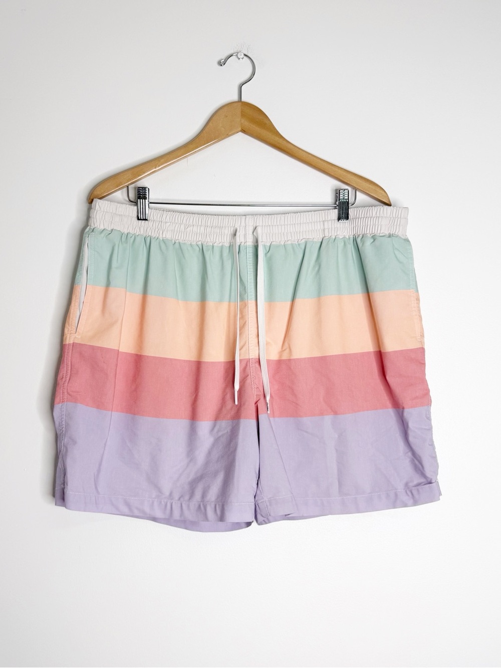Chubbies Pastel Stripe Swim Trunks 2XL Lined 5.5” Beach Shorts